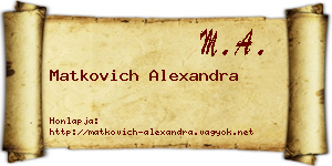 Matkovich Alexandra névjegykártya