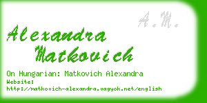 alexandra matkovich business card